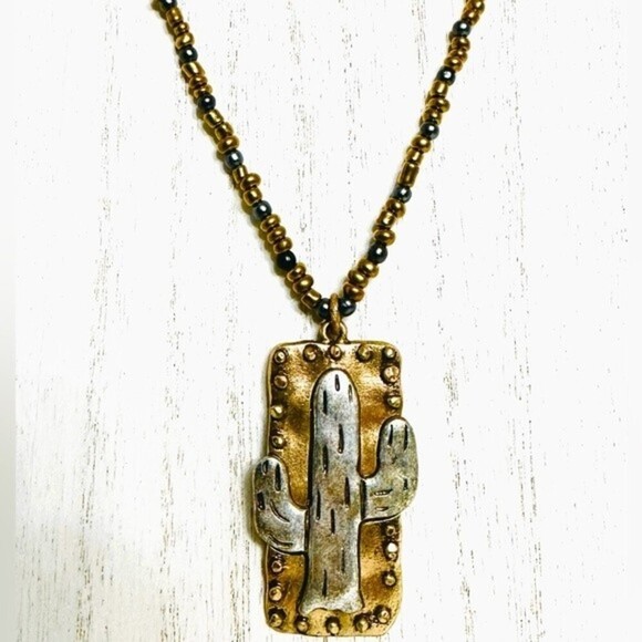 Desert Cactus Seed Bead Necklace - Picture 1 of 7